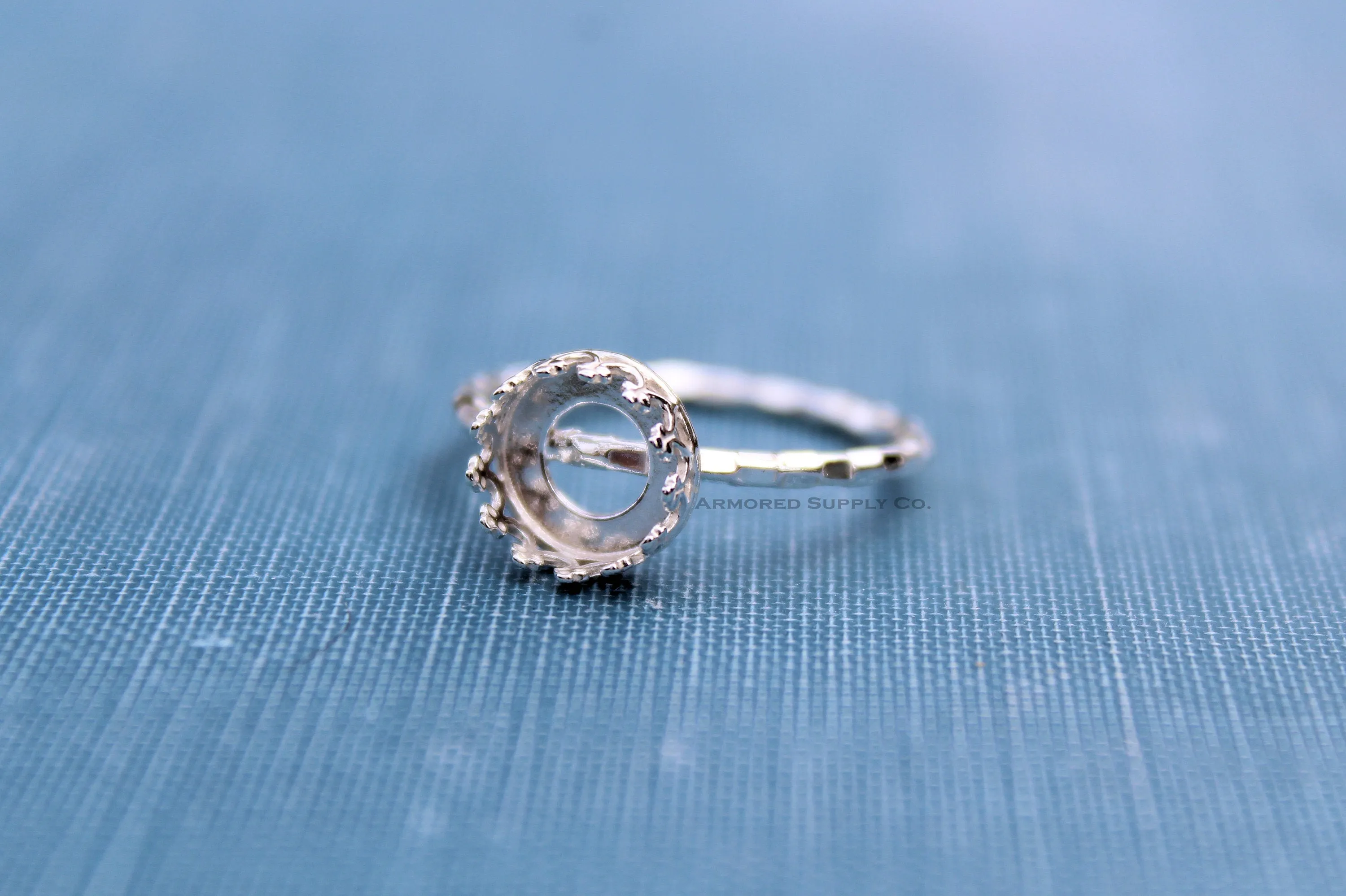 10mm Crown Bezel Checkered Ring blank