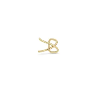 14k Gold X Crossover Ear Cuff