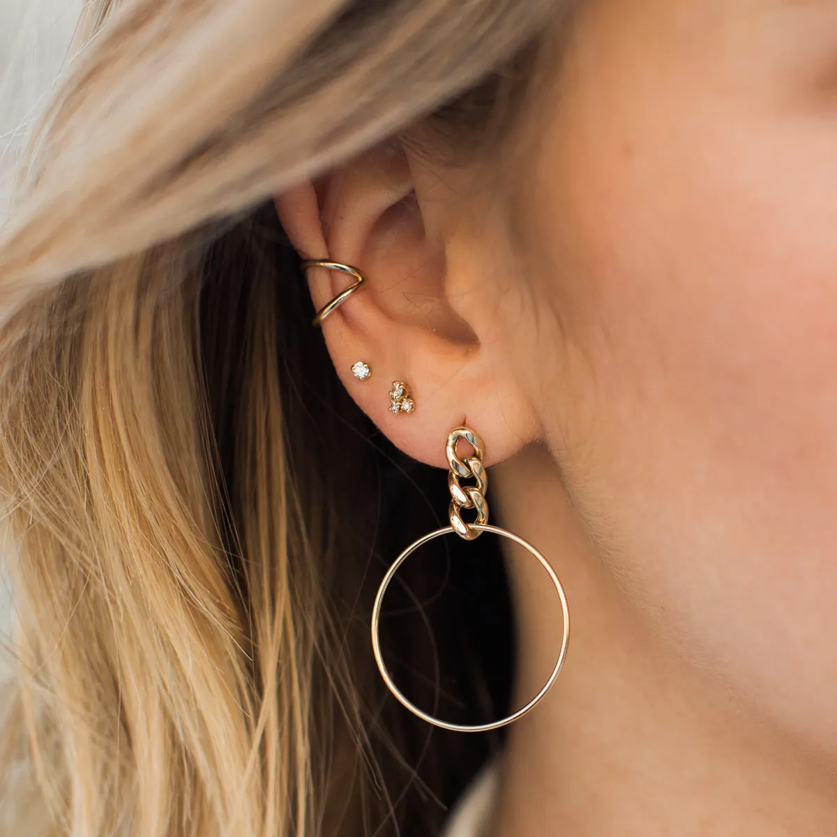 14k Gold X Crossover Ear Cuff