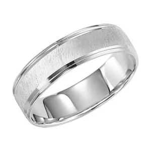 14k White Gold Diagonal Satin Finish size 10
