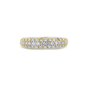 14K Yellow Gold Pave Diamond Dome Ring