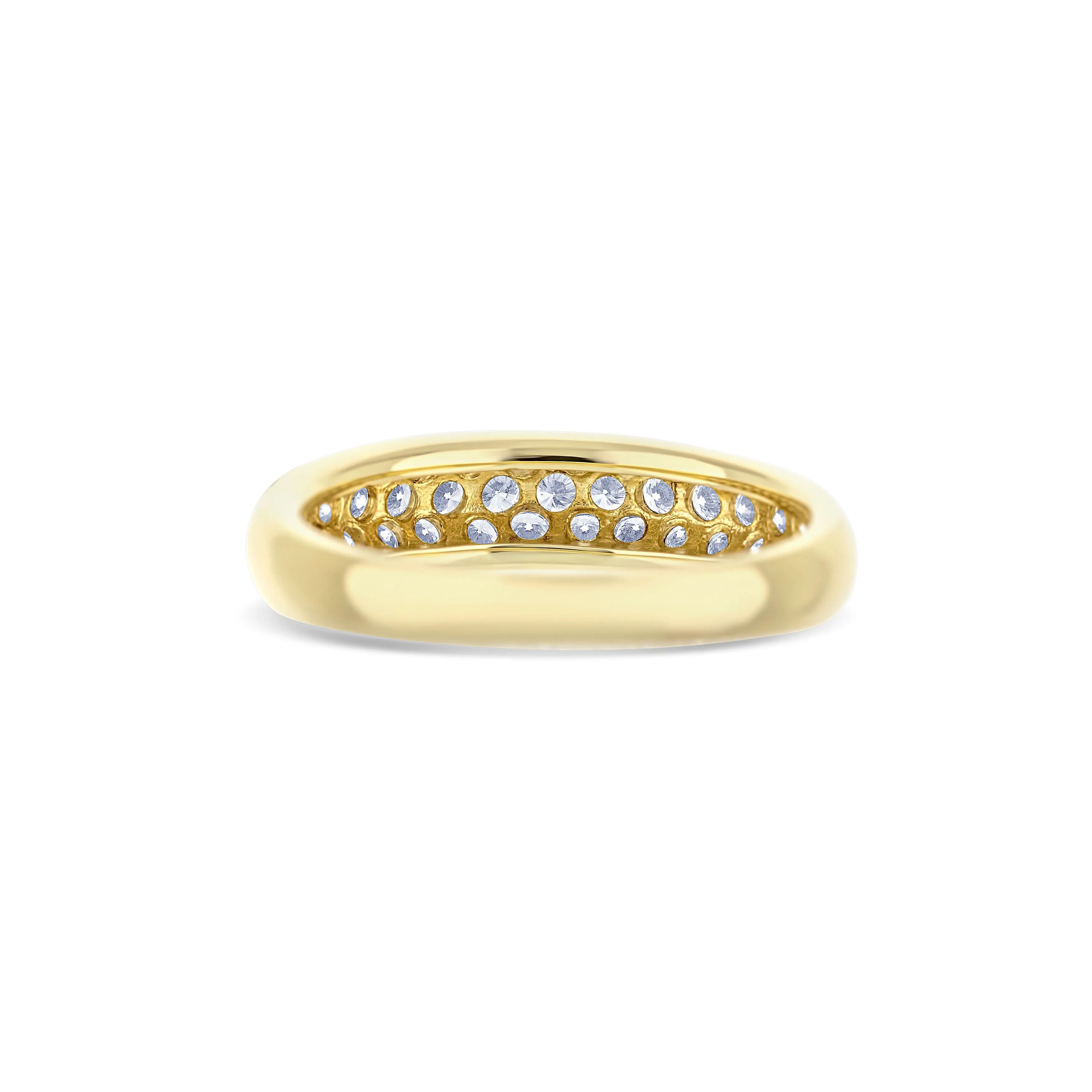 14K Yellow Gold Pave Diamond Dome Ring