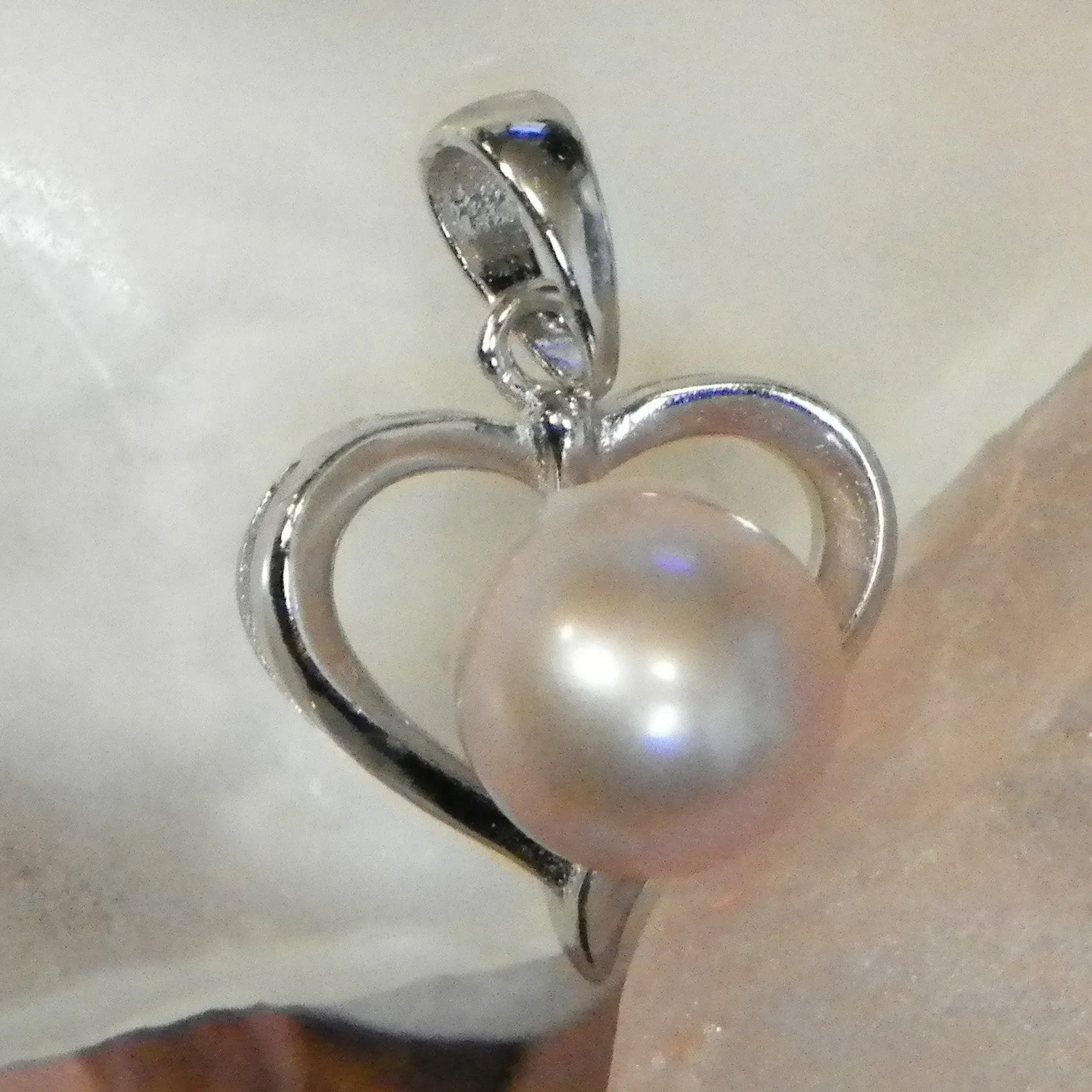 220 - Pendant Mount: Simple Heart - Sterling Silver