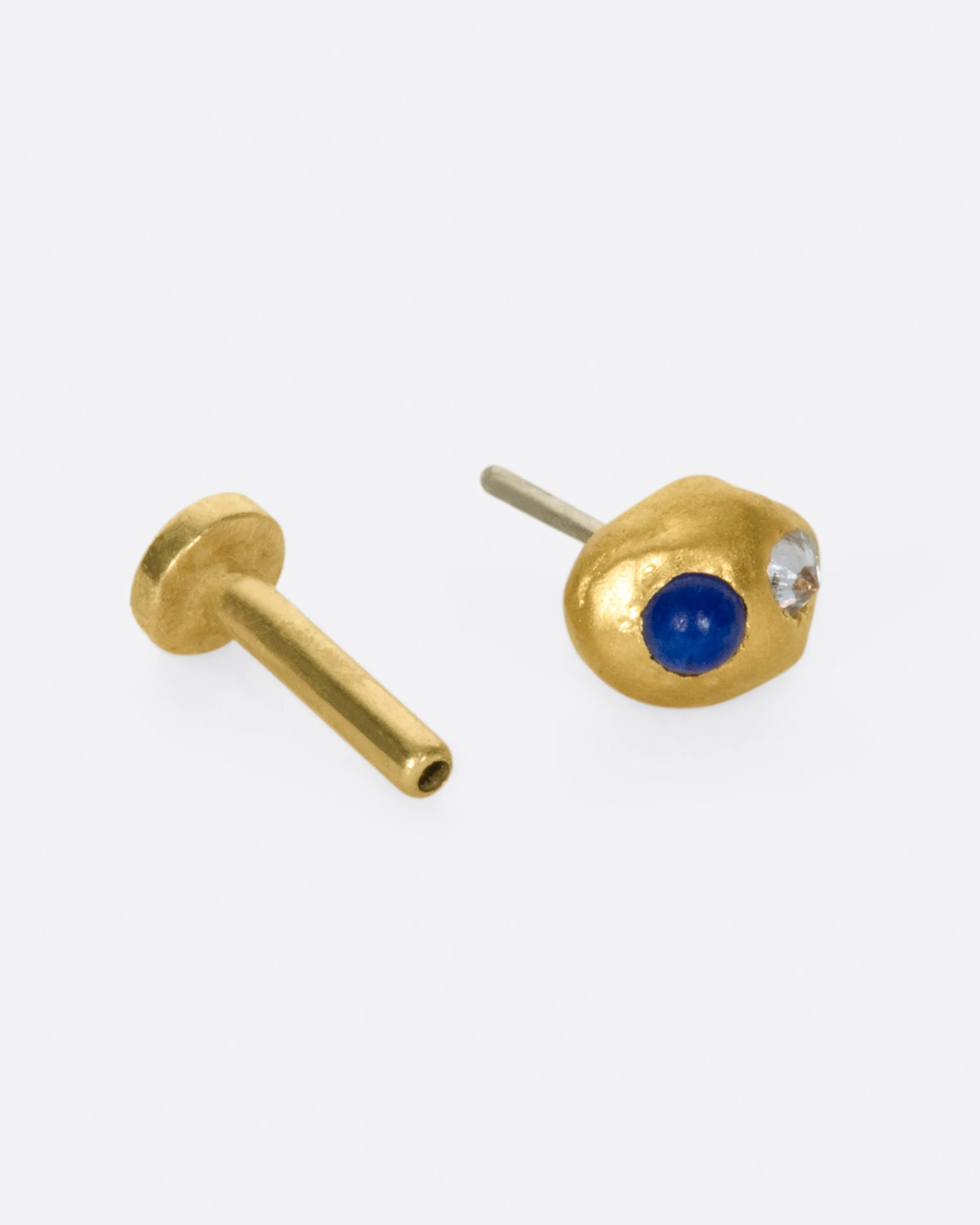 22k Dotted Drop Threadless Earring