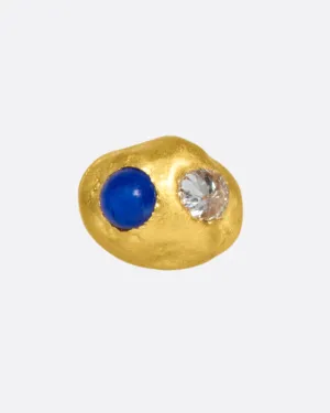 22k Dotted Drop Threadless Earring