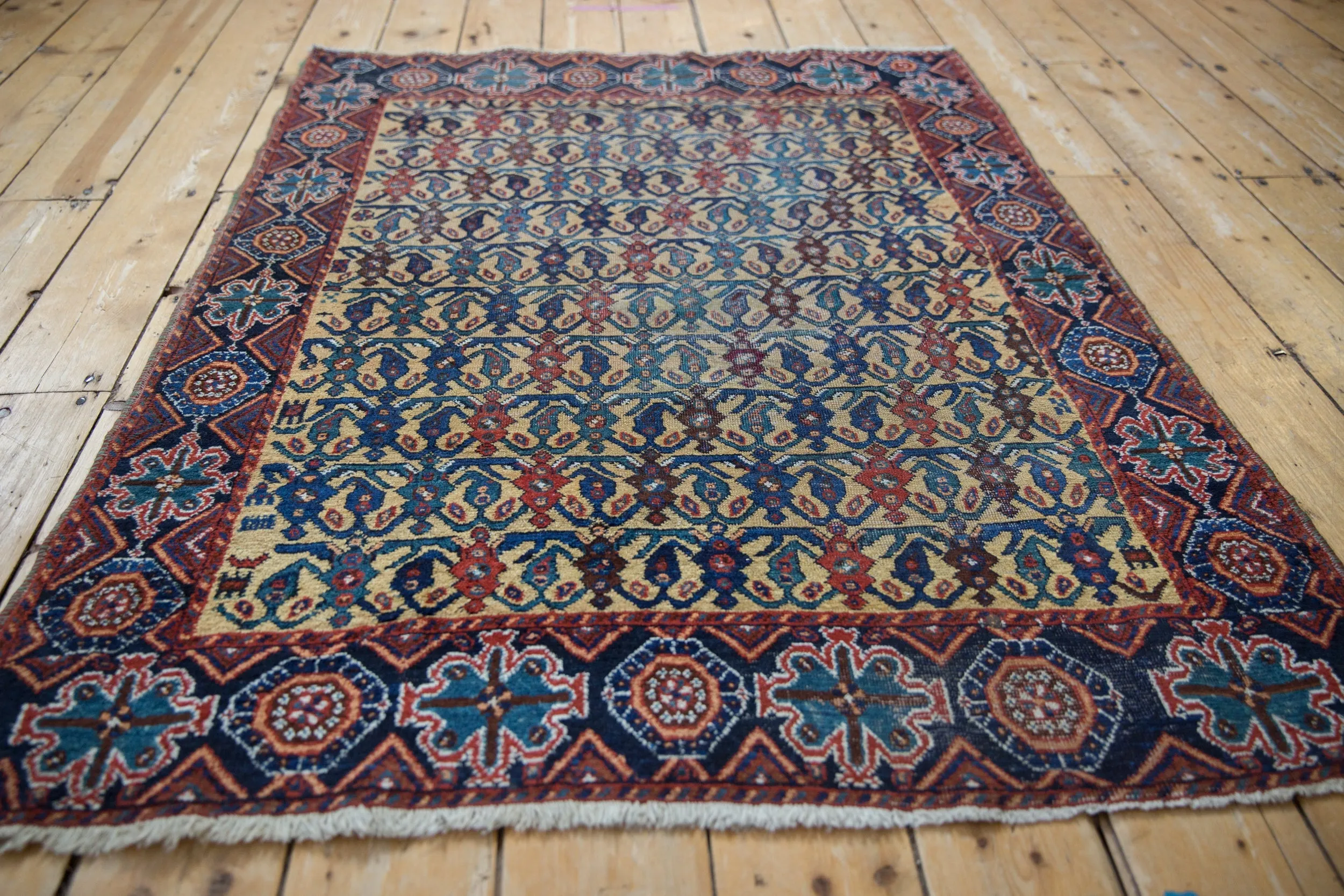 3.5x4.5 Antique Afshar Square Rug