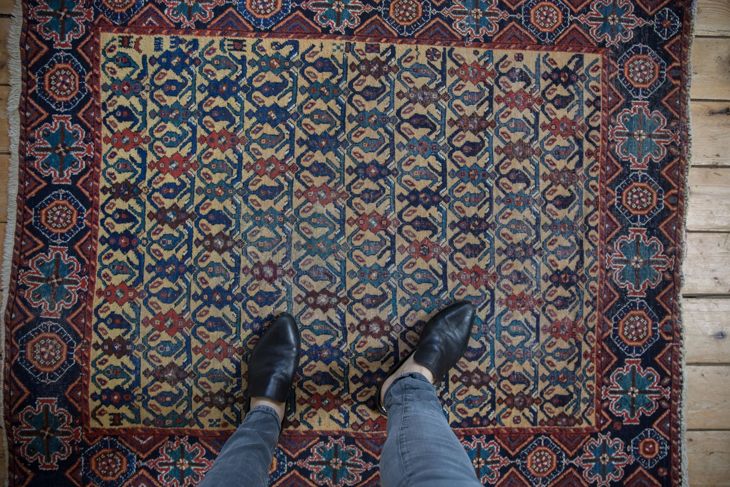 3.5x4.5 Antique Afshar Square Rug