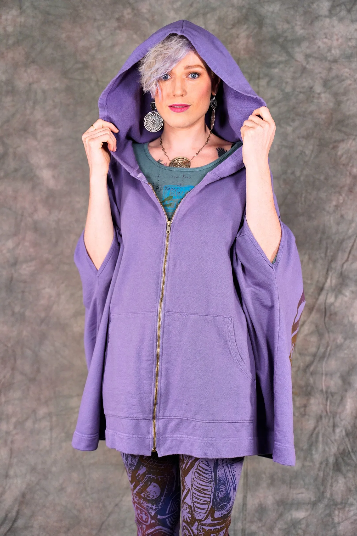 5307 Postcard Zipper Vest Violet-P