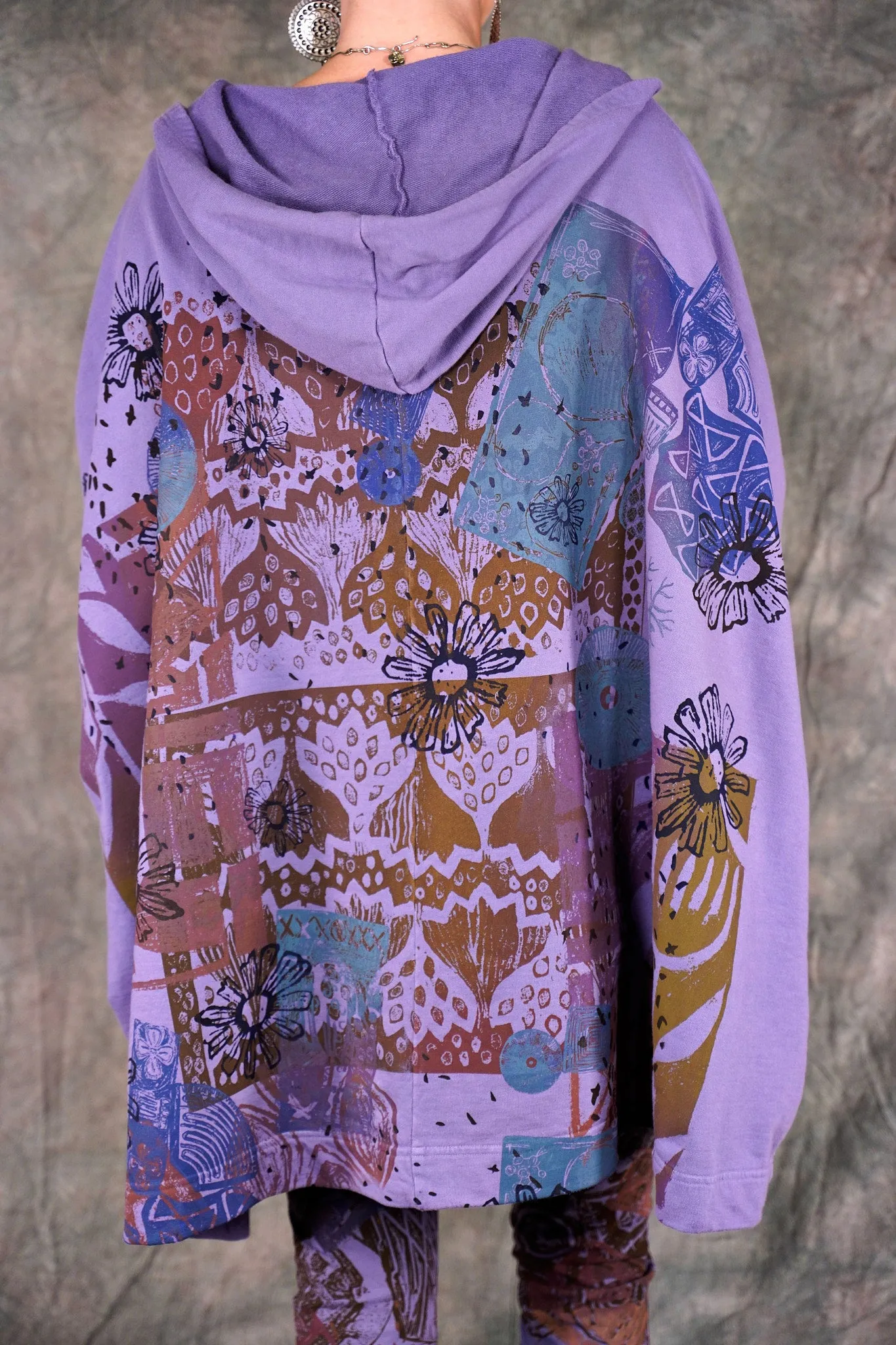 5307 Postcard Zipper Vest Violet-P