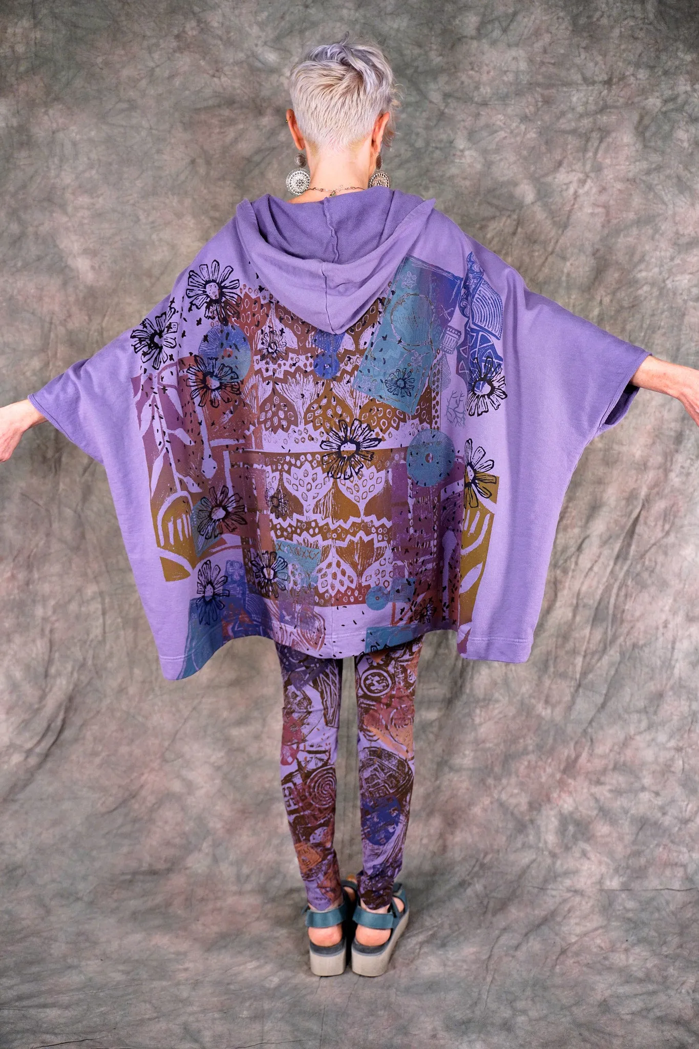 5307 Postcard Zipper Vest Violet-P
