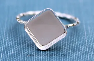 8mm Square Bezel Checkered Ring blank
