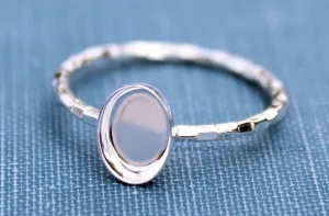 8x6mm Oval Bezel Checkered Ring blank