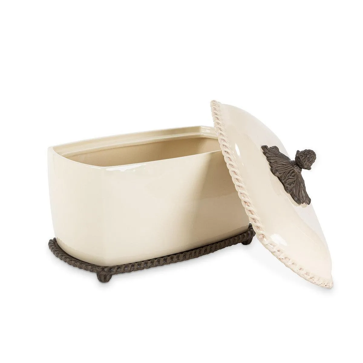 Acanthus Stoneware Bread Box