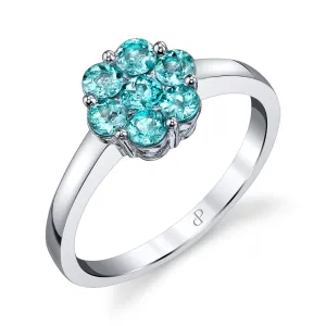 Adorned - 18K White Gold Natural Paraiba Tourmaline Ring