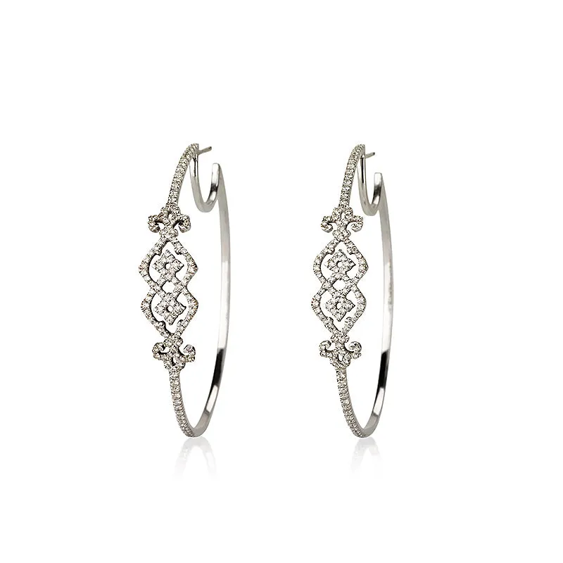 Adorned hoop earrings