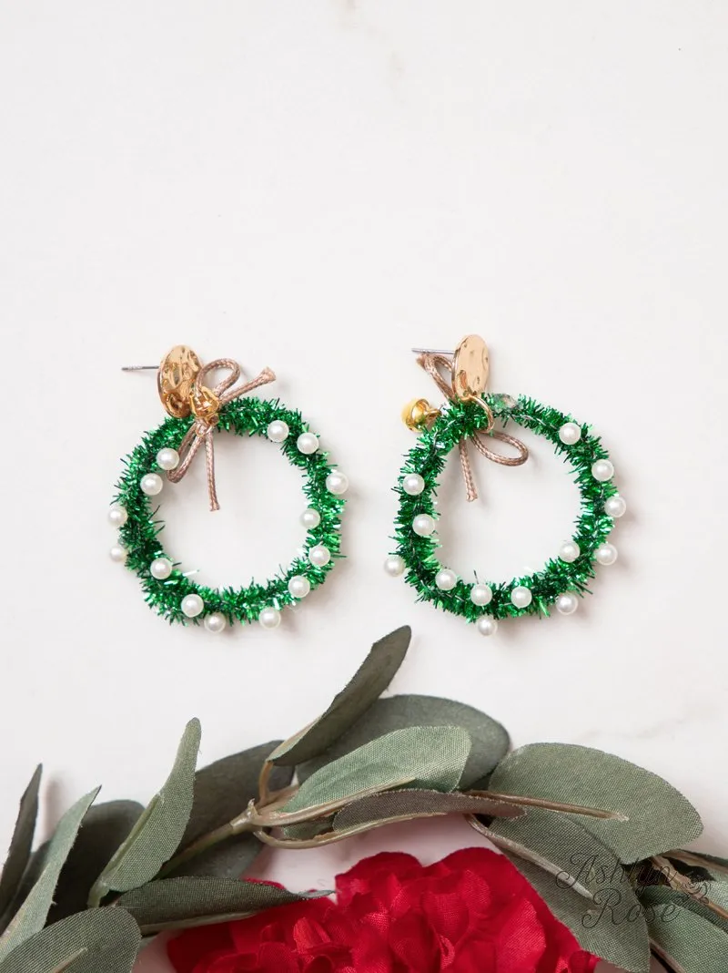 Adorned Wreath Hoop Earrings