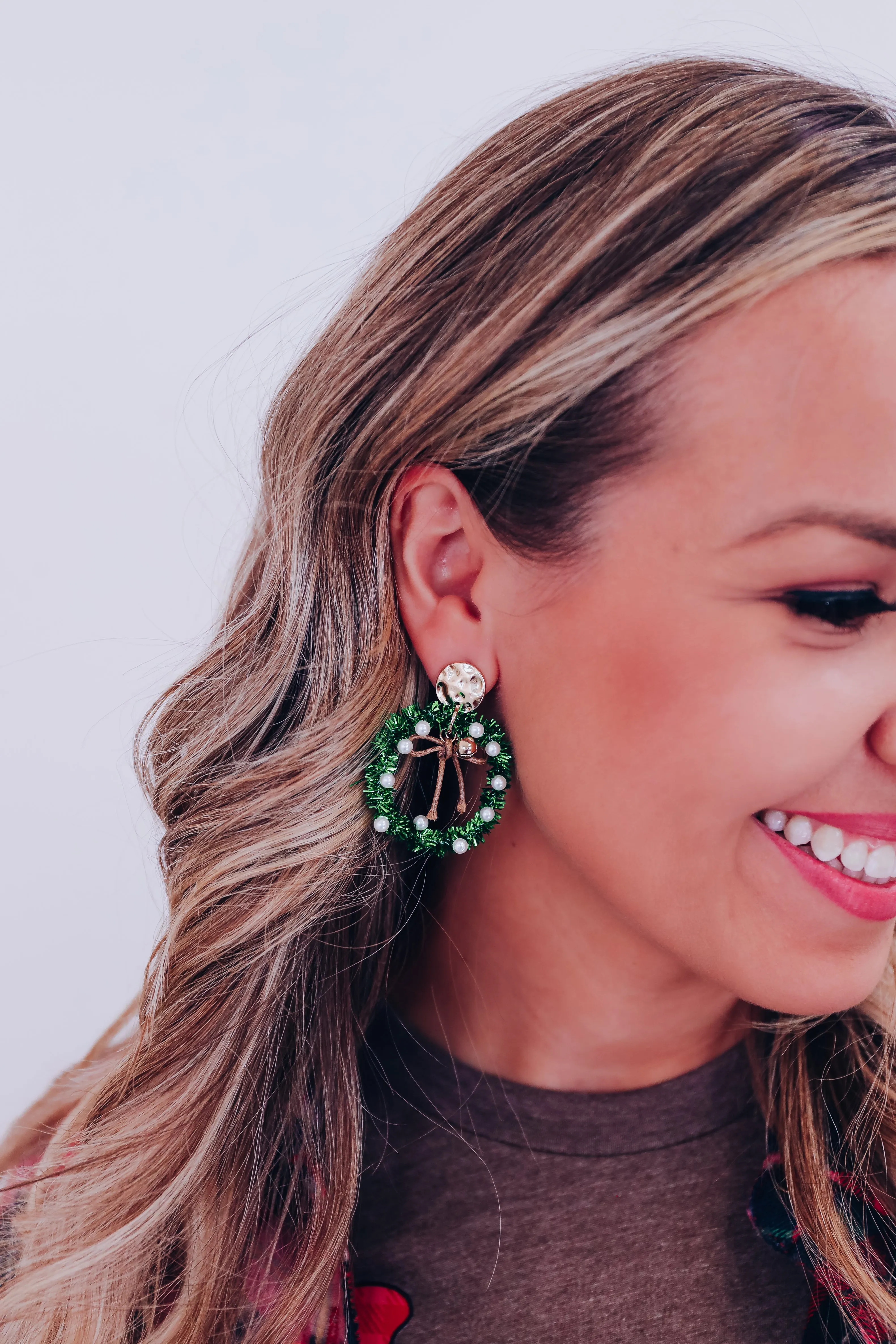 Adorned Wreath Hoop Earrings