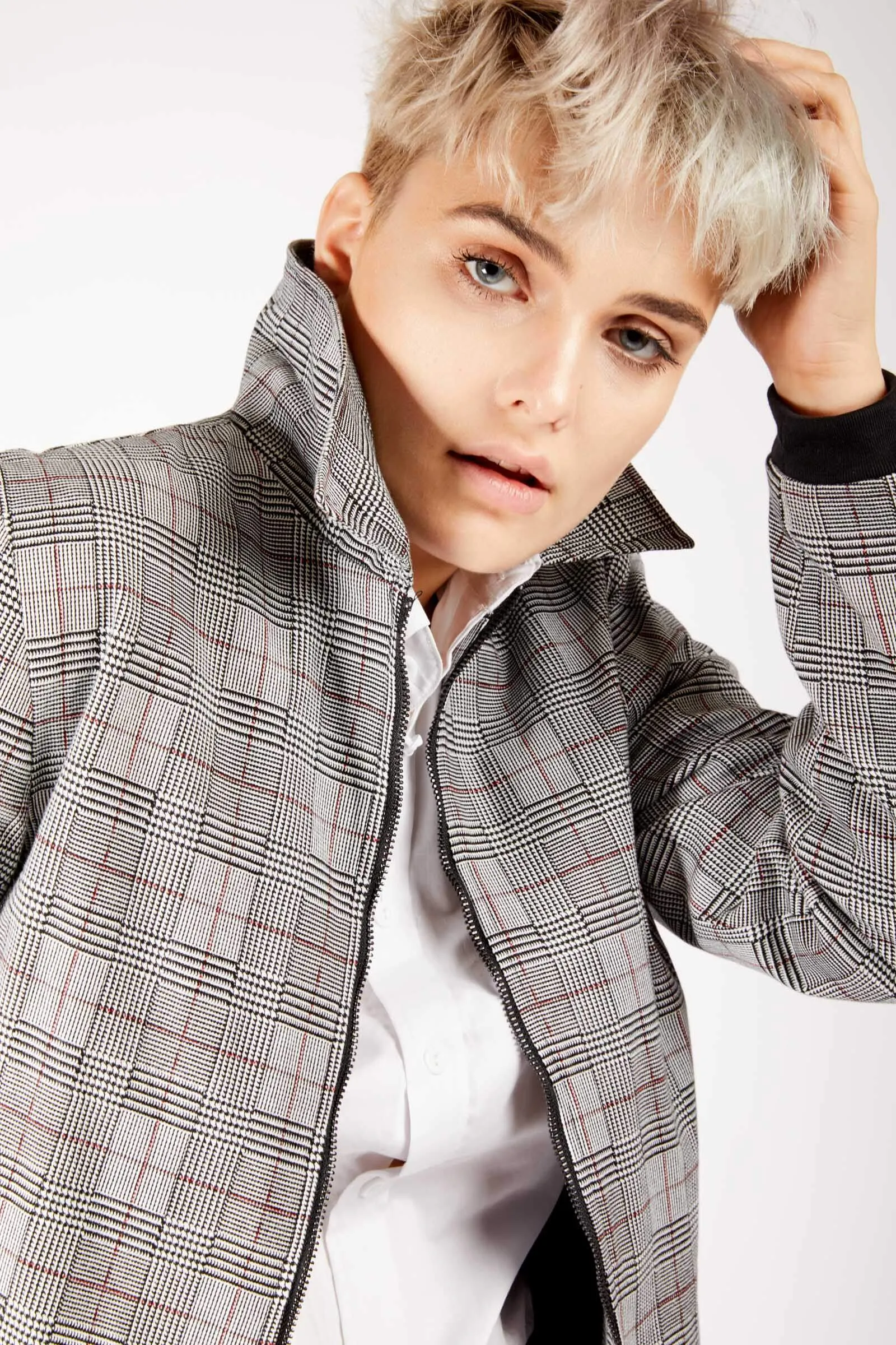 Adrian Schachter Grey Checkered Jacket