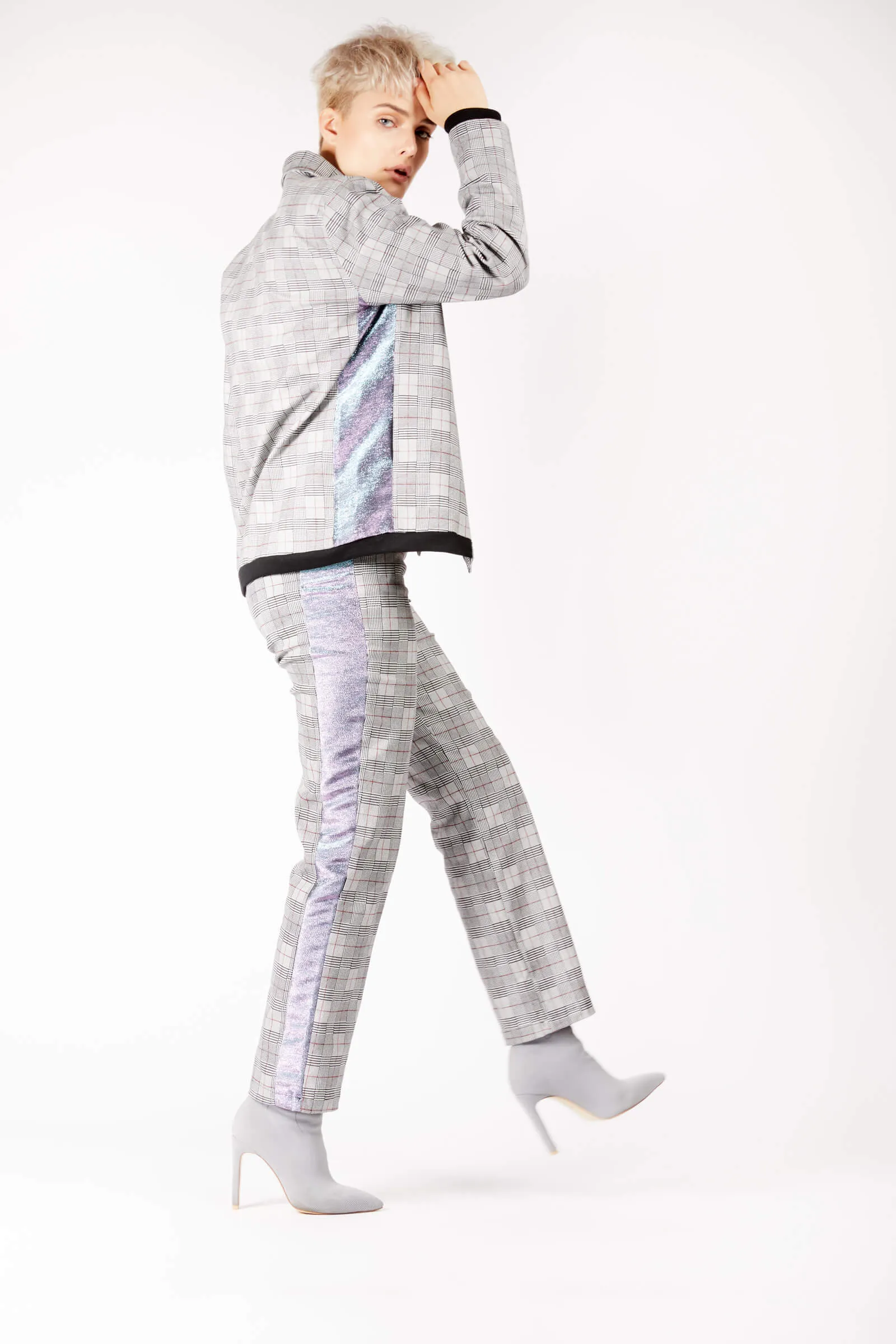 Adrian Schachter Grey Checkered Jacket