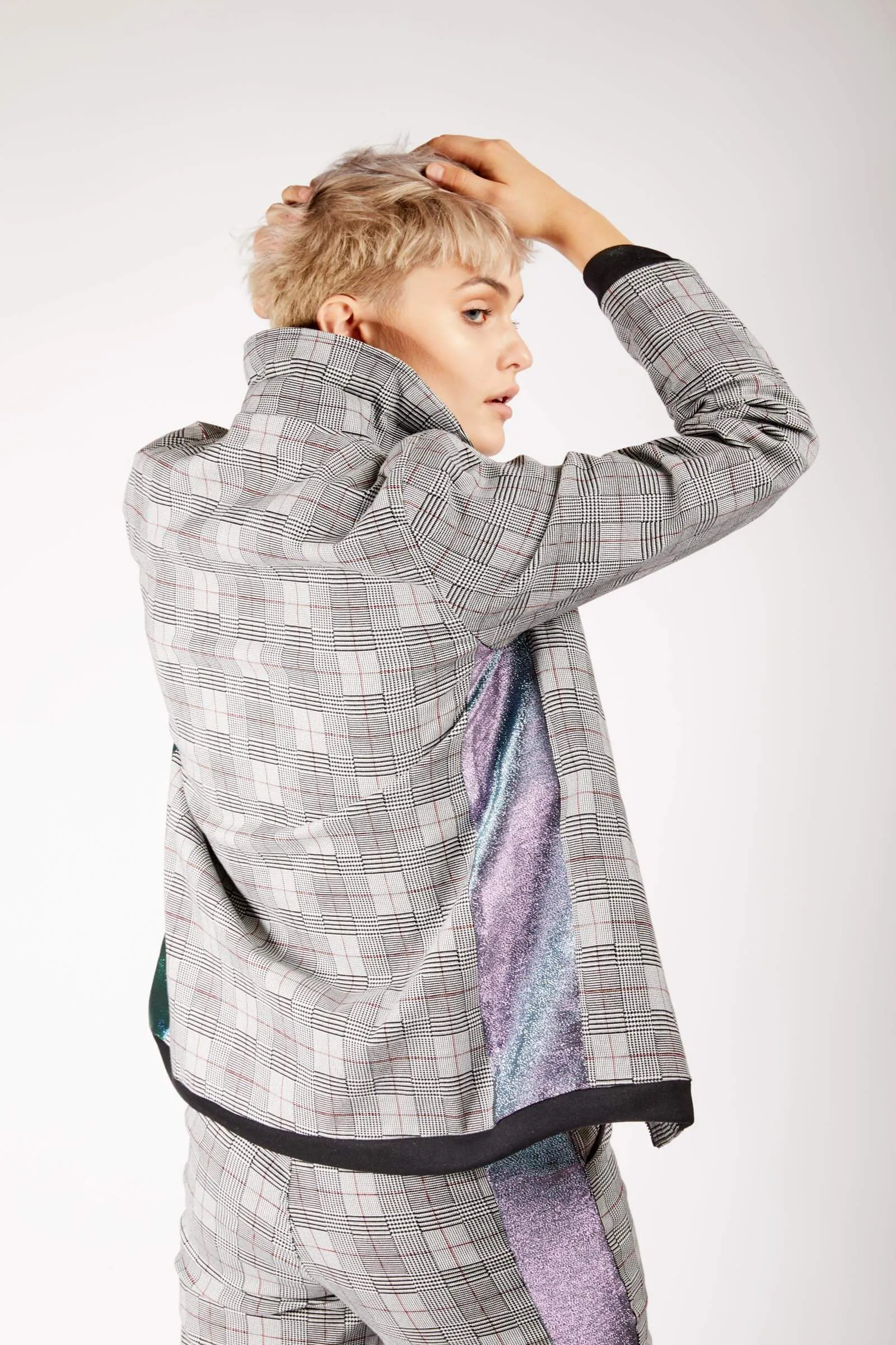 Adrian Schachter Grey Checkered Jacket