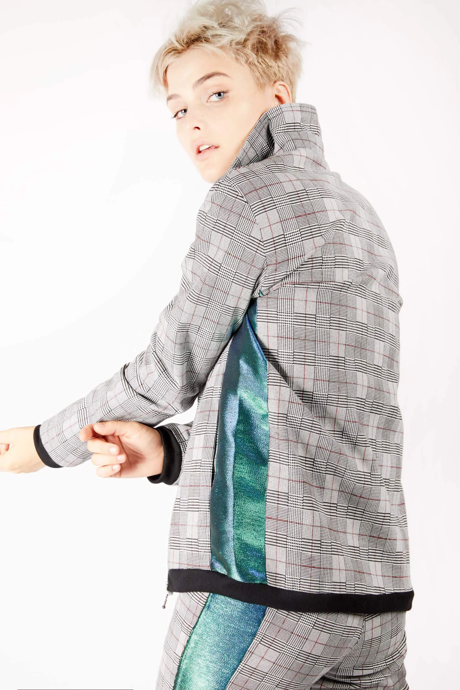 Adrian Schachter Grey Checkered Jacket