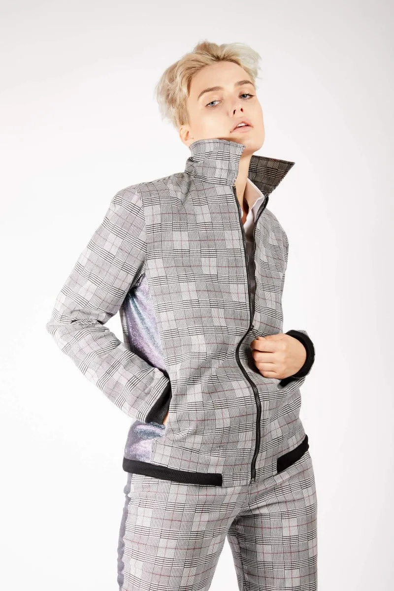 Adrian Schachter Grey Checkered Jacket
