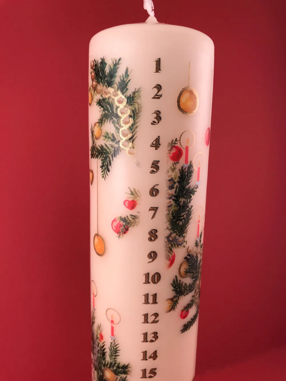 Advent Pillar Candle: Merry Christmas