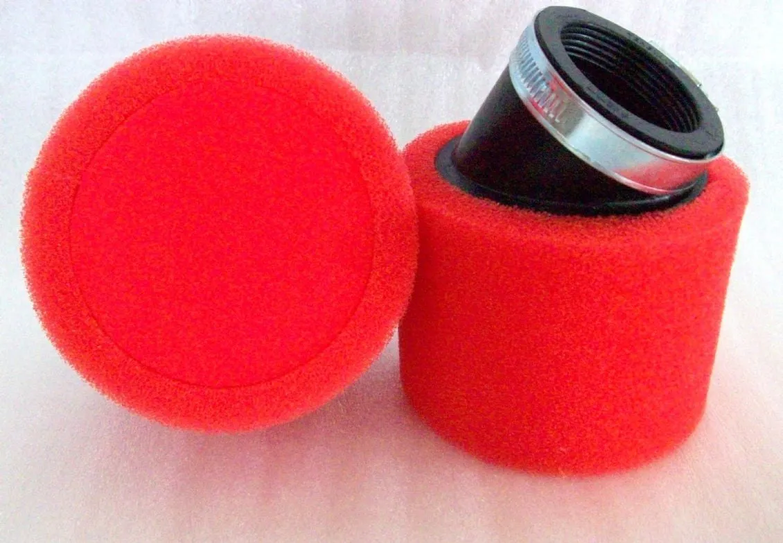 AF023 42MM RED SPONGE AIR FILTER ANGLED FOR QUAD DIRT PIT BIKE ATV