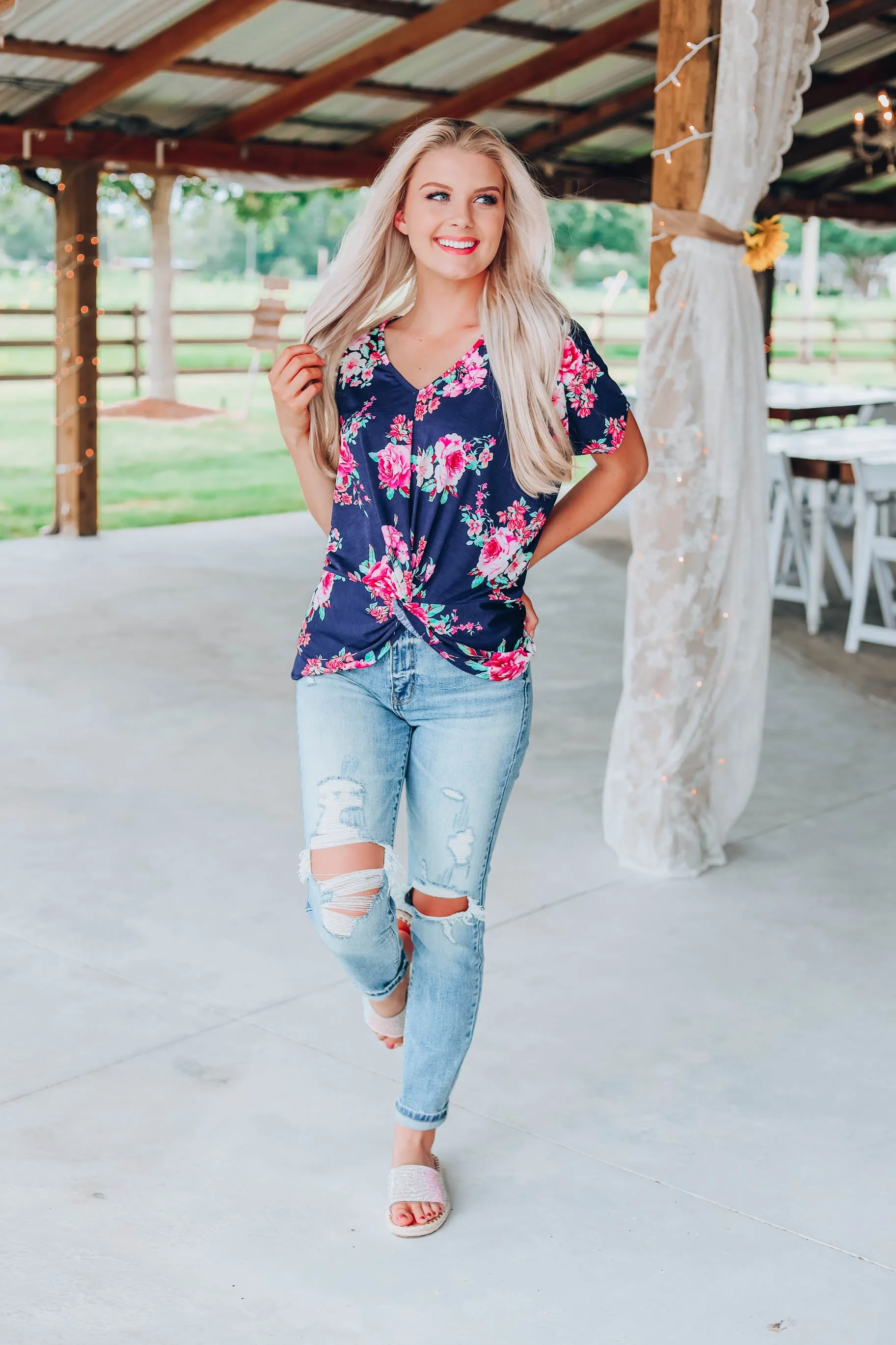 All The Grace Floral Top