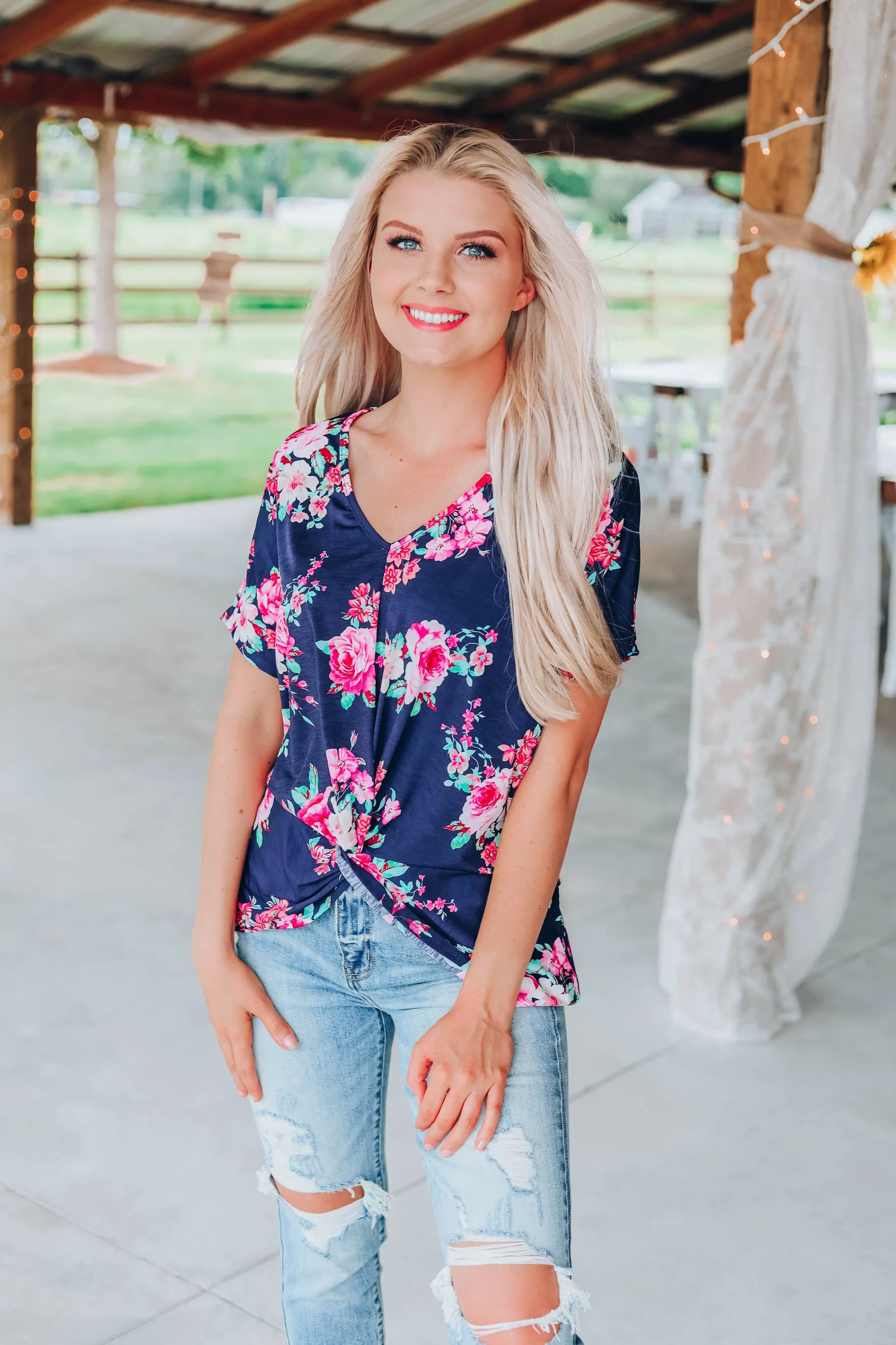 All The Grace Floral Top