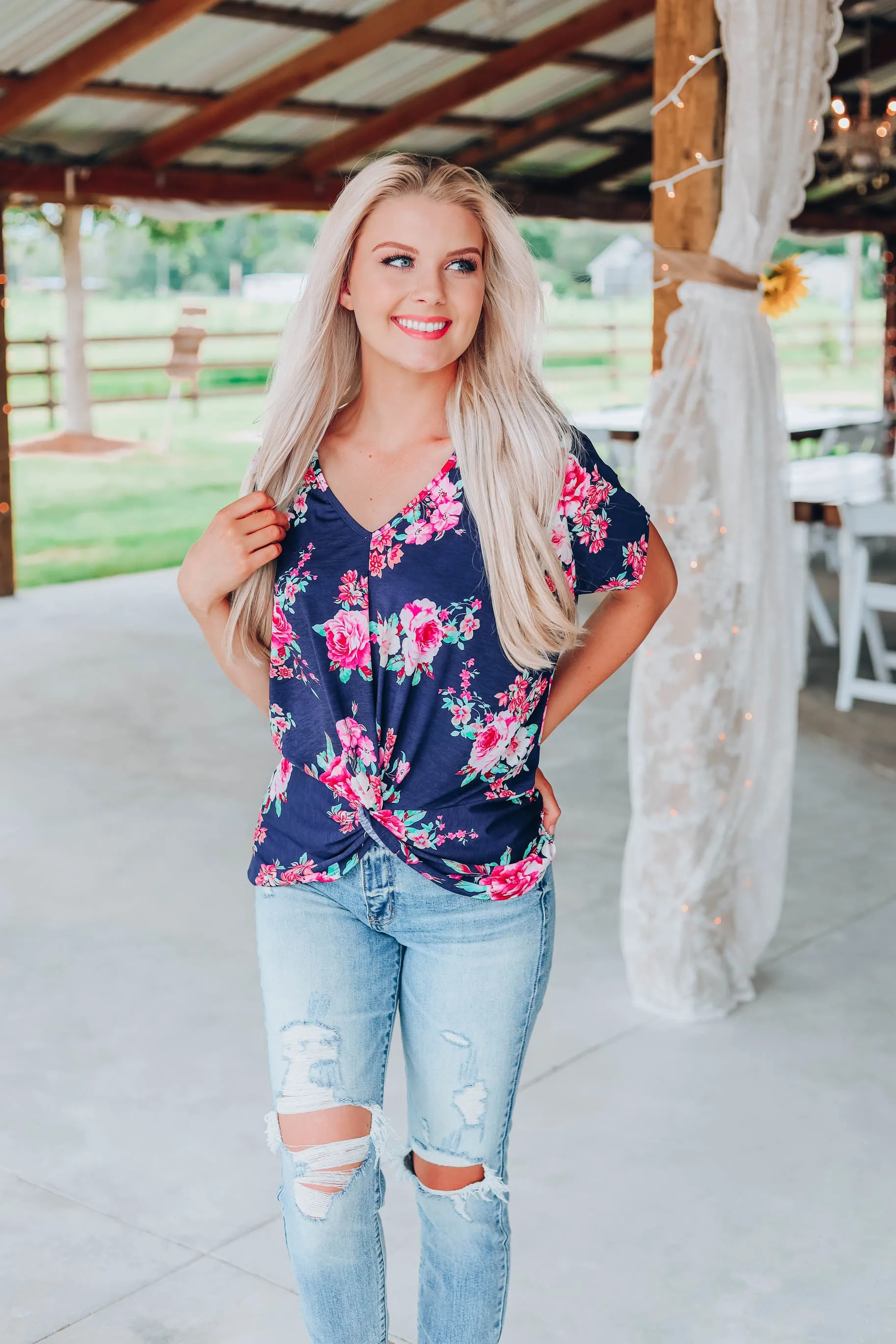 All The Grace Floral Top