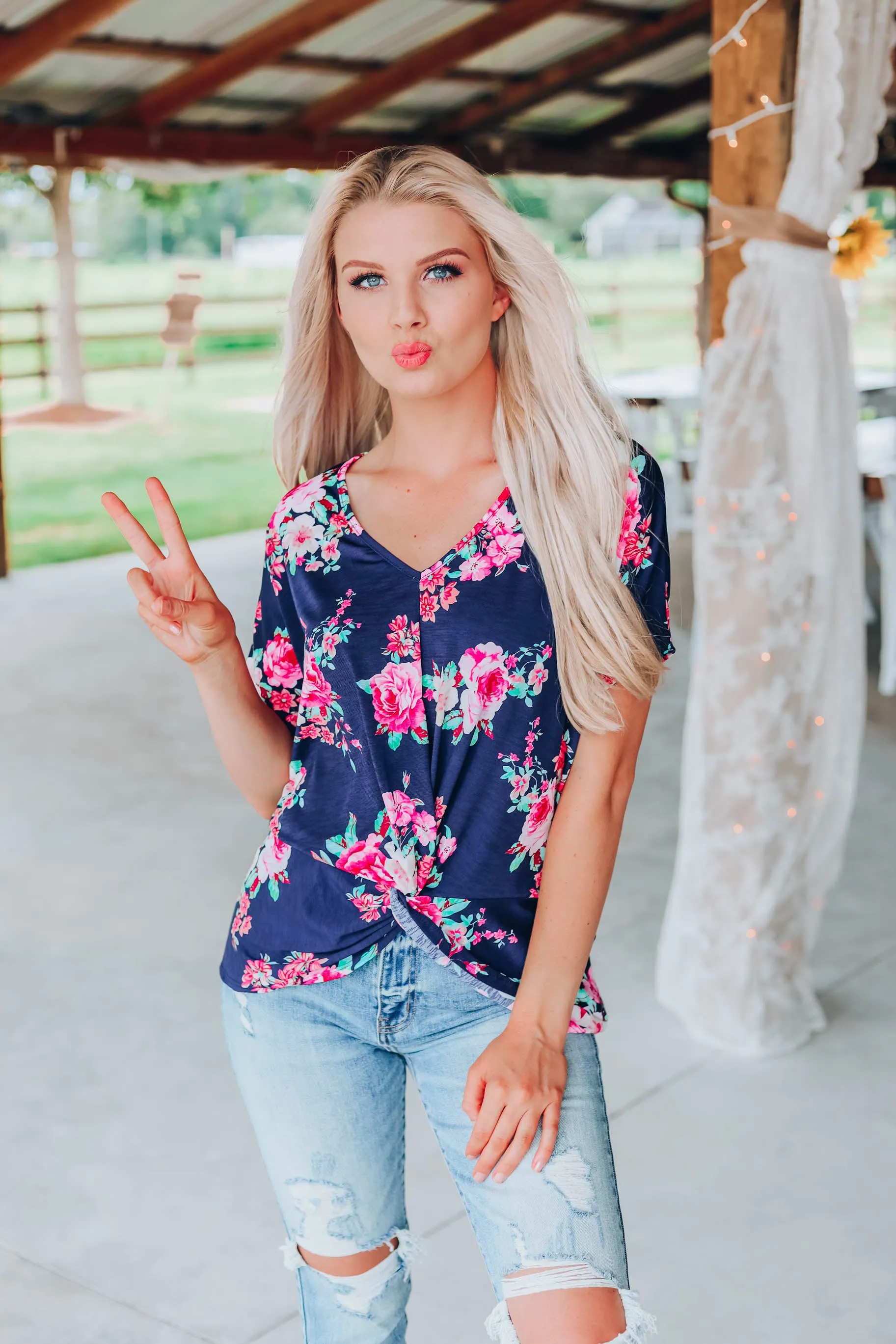 All The Grace Floral Top