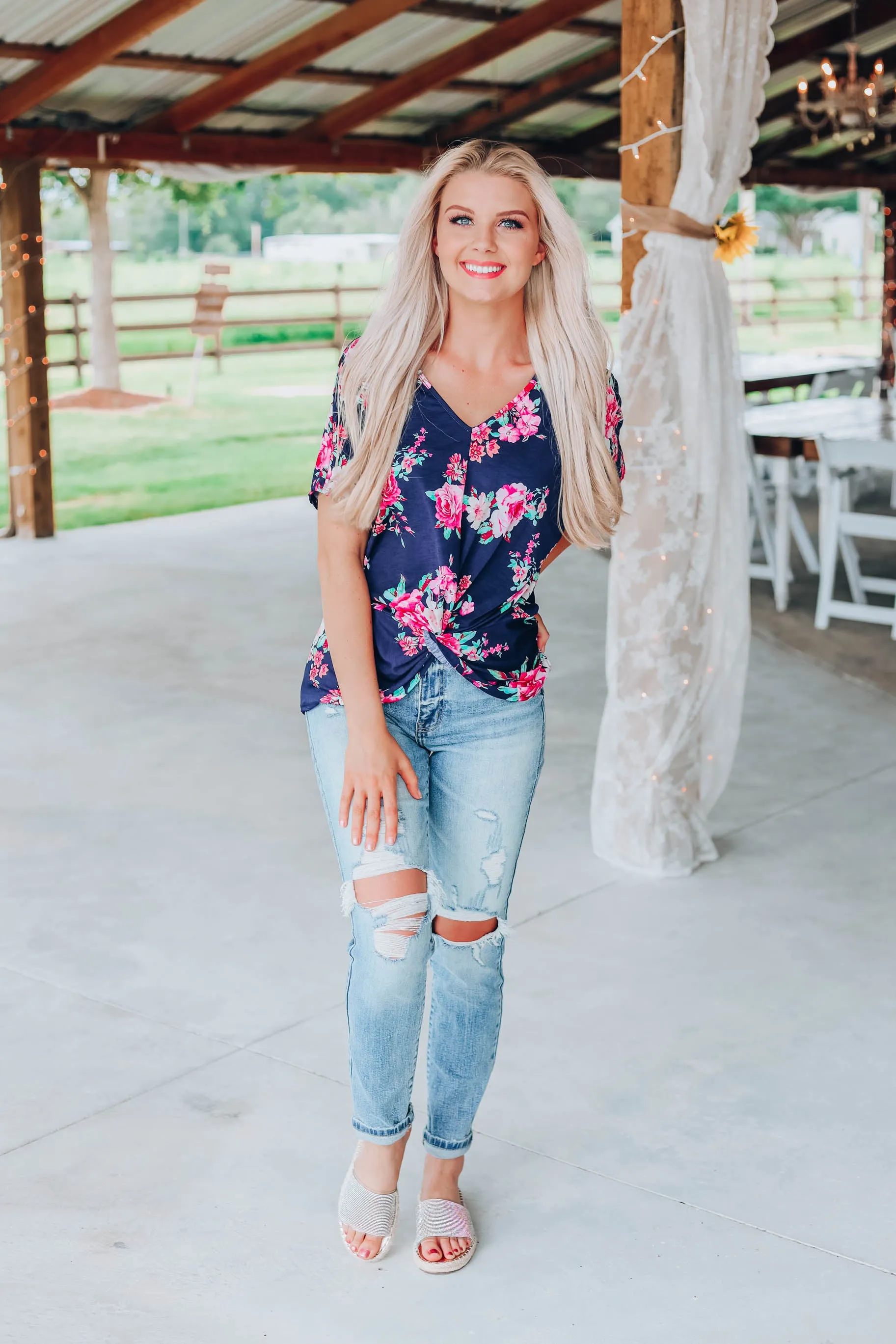 All The Grace Floral Top
