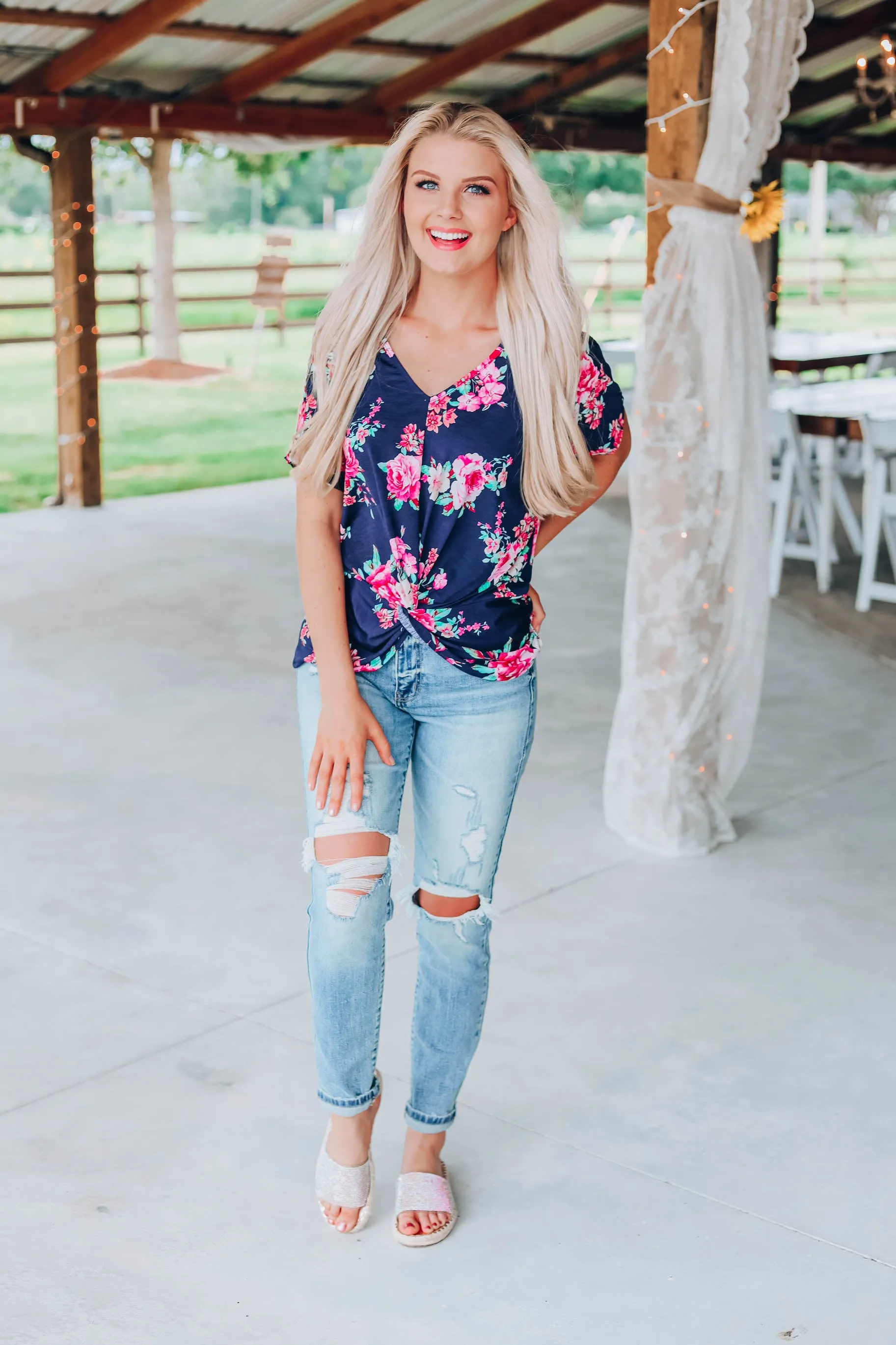 All The Grace Floral Top