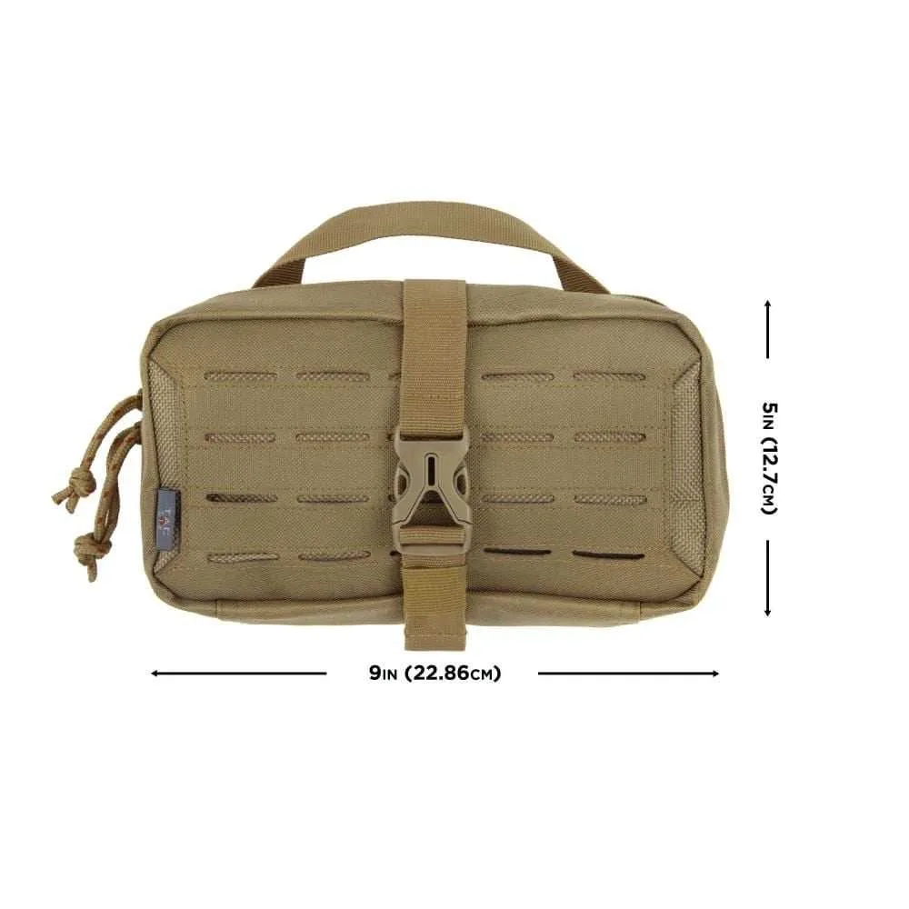 Allen Tac-Six Detachment Tactical Accessory Pouch, Removable Back Panel, 9"L x 5"W, Coyote