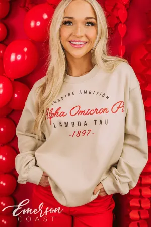 Alpha Omicron Pi PR Inspire Ambition Crewneck