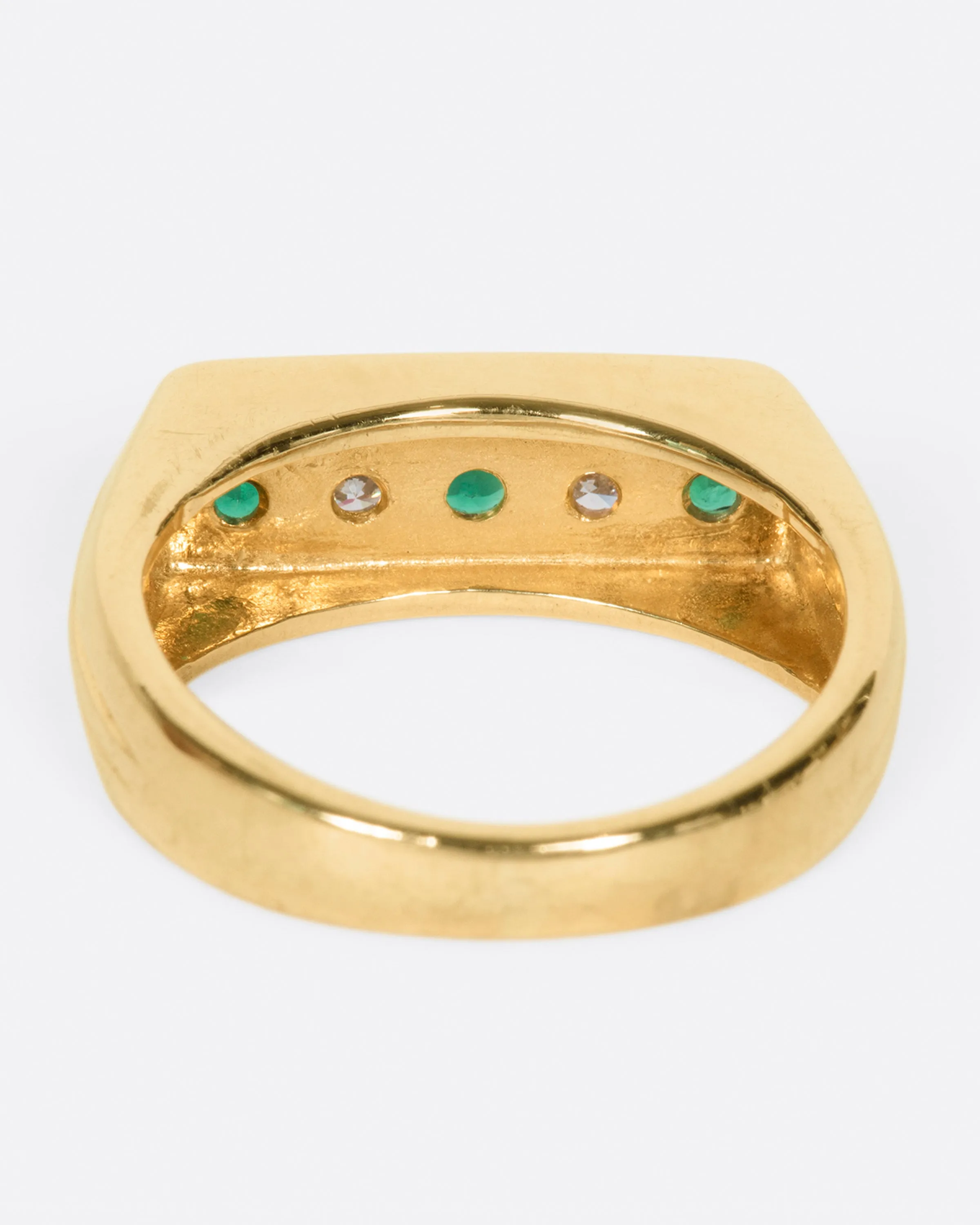 Alternating Emerald & Diamond Ring