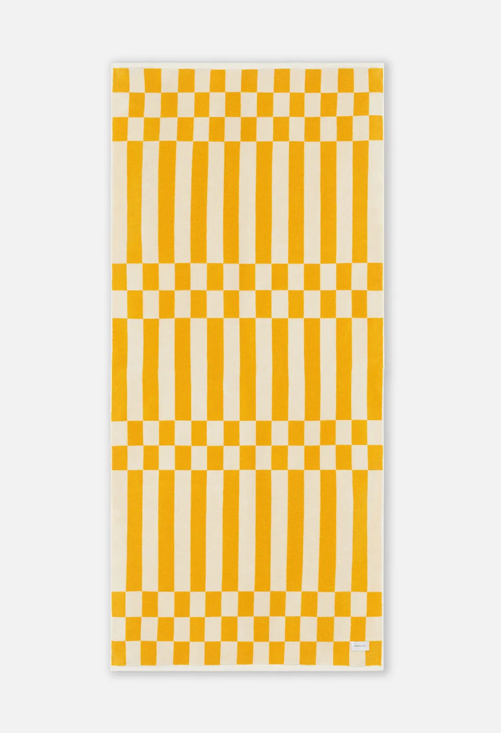 Amalfi Jacquard Beach Towel / Yellow x Ivory