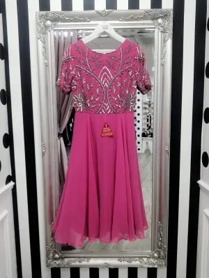 Amber Bubblegum Pink Embellished Diamonte Dress