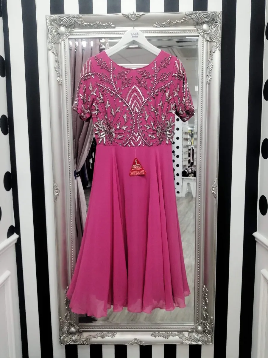 Amber Bubblegum Pink Embellished Diamonte Dress
