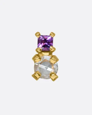 Amethyst Duo Threadless Earring