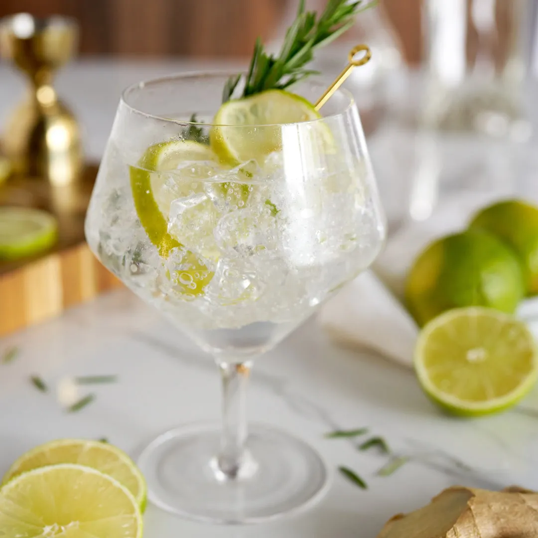 ANGLED CRYSTAL GIN & TONIC GLASSES
