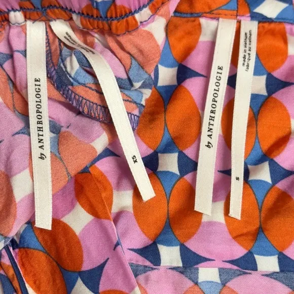 Anthropologie Silky Patterned Pajama Set