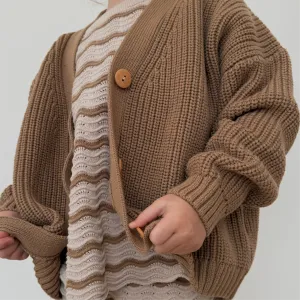 Avery Chunky Knit Oversize Cardigan (Latte)