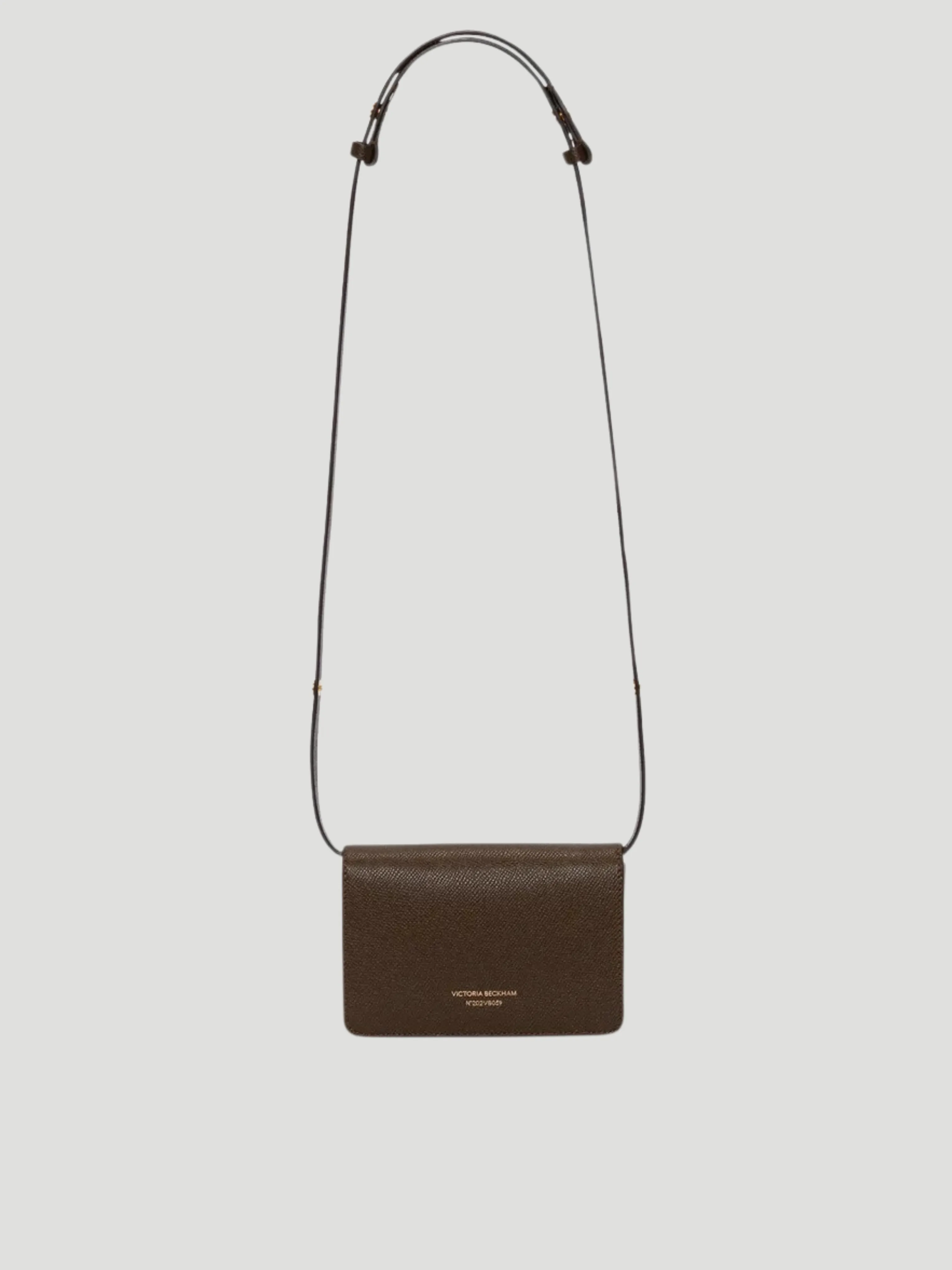 B Buckle Mini Khaki Textured-Leather Shoulder Bag