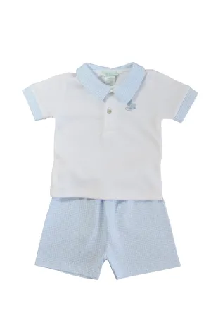 Baby Boy's Checkered Bunny Short Set