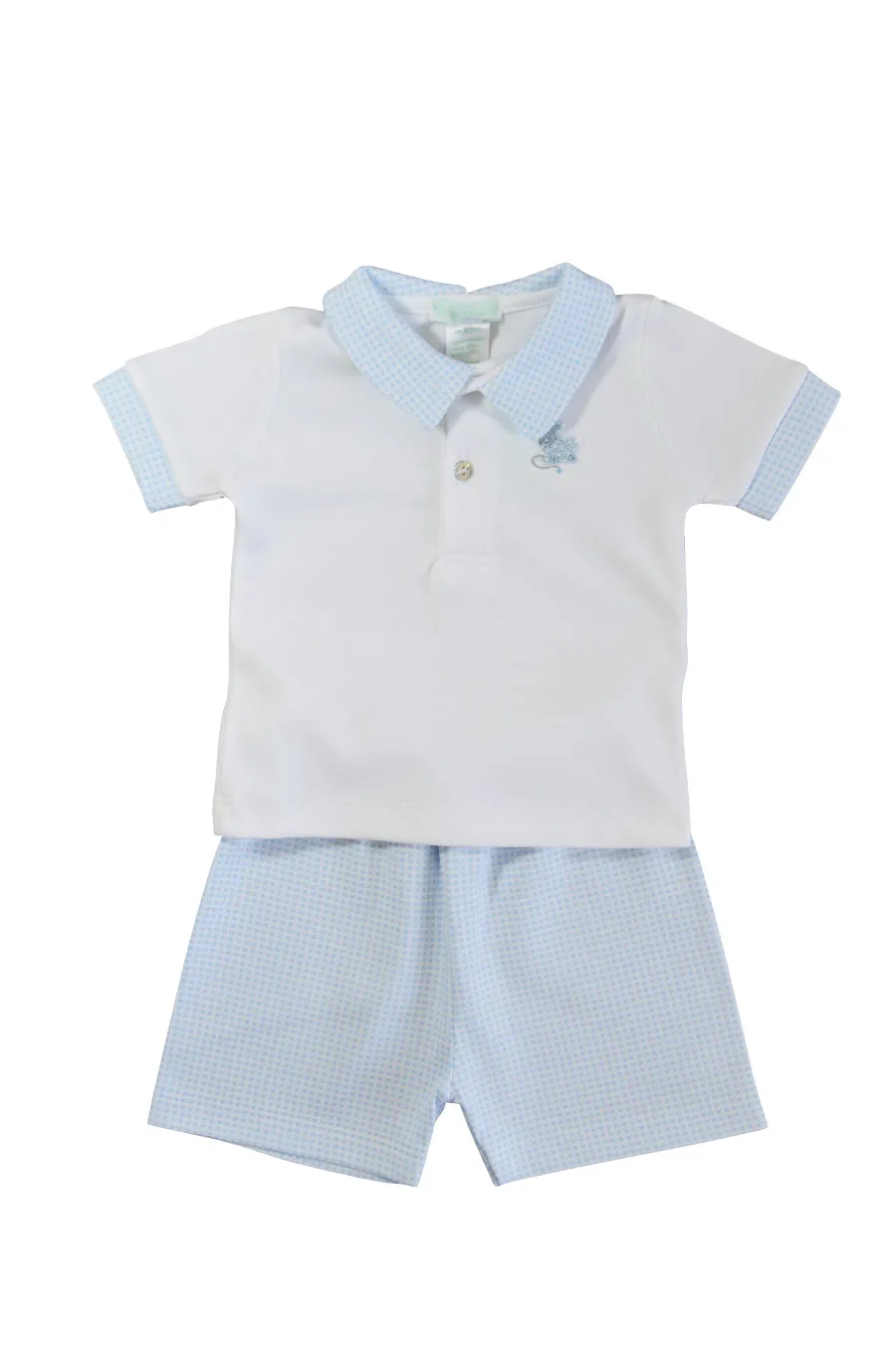 Baby Boy's Checkered Bunny Short Set