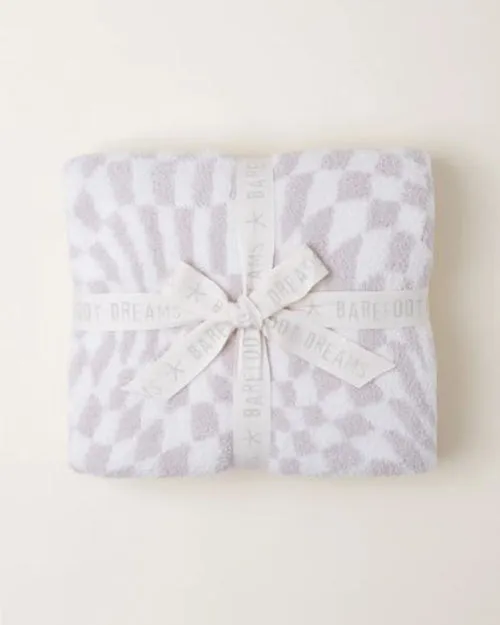 BAREFOOT DREAMS | CozyChic® Checkered Blanket | Cream/Stone