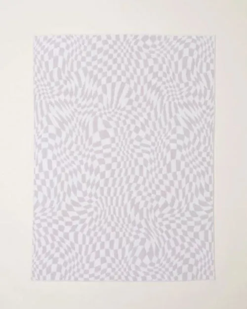 BAREFOOT DREAMS | CozyChic® Checkered Blanket | Cream/Stone