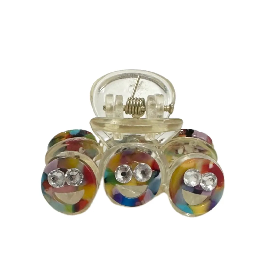 Bari Lynn Mini Smiley Claw Clip - Rainbow
